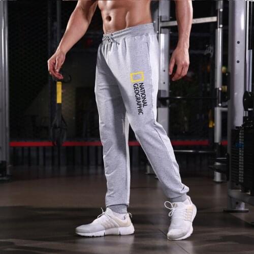 2021 National Geographic Magazine Color Printed Mens Pants Fall/Winter Gray Mens Jogging Sweatpants XL Black Trousers Breeches
