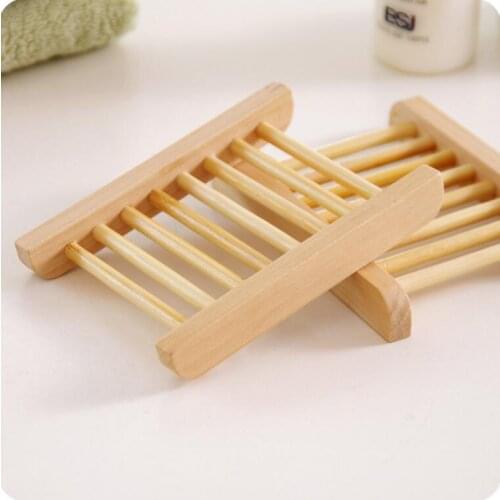 Natural Bamboo Trays Wholesale Wooden Soap Dish Wooden Soap Holder Container for Bath Shower Bathroom LX6612
