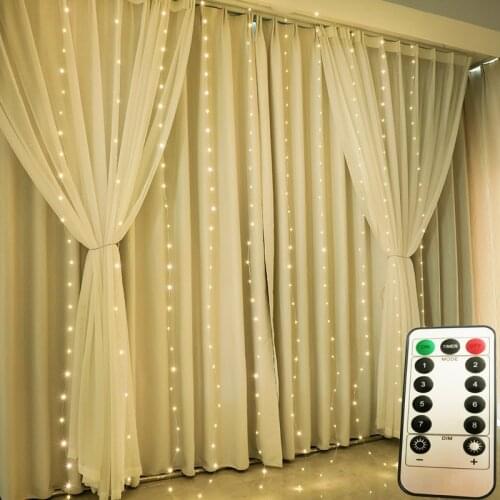New USB remote control 3*3 meters copper wire lamp curtain light string icicle light Christmas day light string