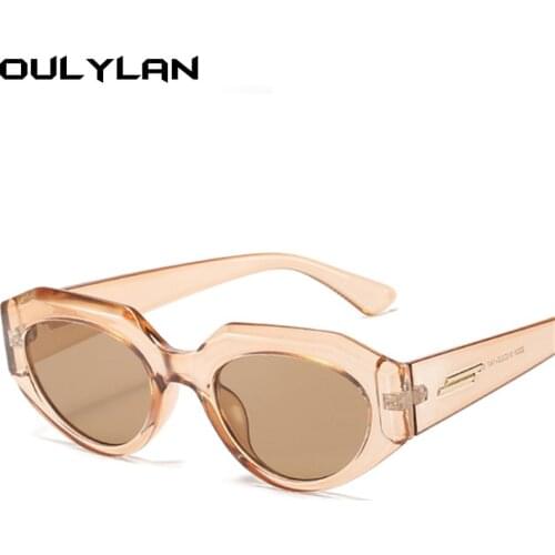 Oulylan Women Sexy Cat Eye Sunglasses Vintage Men Small Sun Glasses Ladies Trendy Transparent Pink Eyeglasses UV400 gafas de sol