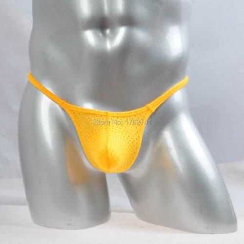 Sexy Bulge Pouch Micro Thong Mens Tanga Breath Holes Bikini T-Back Stretch Underwear