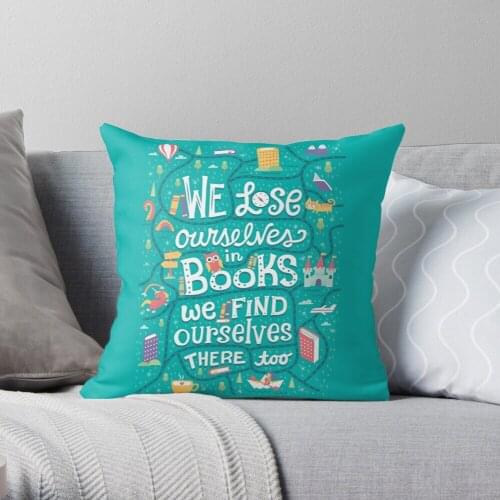 Lose ourselves in books Throw Pillow Cushion Cover Polyester throw pillows case on sofa home living room car seat decor 45x45cm