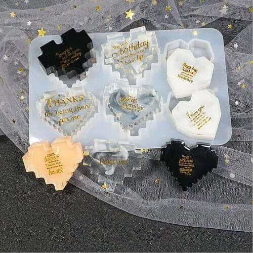 Transparent Silicone Mould Dried Flower Resin Decorative Craft DIY Love heart Hanging pendant Mold epoxy resin molds for jewelry