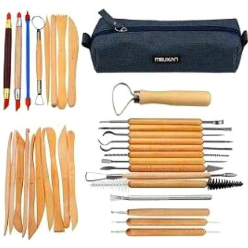 Hand made tools for carving clay sculptures 33 sets pottery tools