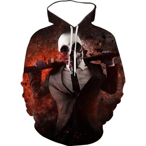 New MenS And WomenS Hoodie 3d Color Printing Skull Samurai Series Round Tie Hood Long-Sleeved Autumn And Winter Sportswear