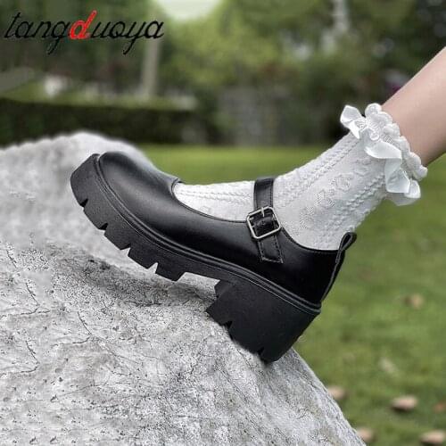 Lolita Shoes Women Japanese Style Vintage Soft Sister Girls High Heels Waterproof Platform College Student Cosplay Costume Shoes