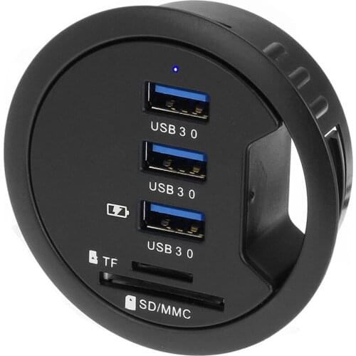 USB 3.0 HUB Adapter Charging Mount Desk 3/4-Port USB 3.0 Hub With External Stereo Sound Adapter Combo SD Card Reader