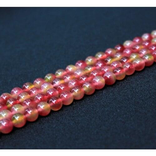 High quality Wholesale AAA+ Watermelon Quartz Stone Beads For Jewelry Making DIY Bracelet Necklace 4 /6 /8 / 10 /12 mm 15