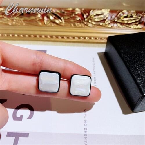 2019 New Simple Small Stud Earrings For Women Earrings Classic Trend Geometric Square Round Earrings Fashion Jewelry Gift