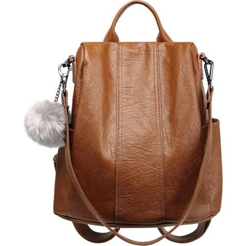 Women Backpack School Bags for Teenage Girls Genuine Leather Backpack Women 2019 Vintage Backpack Female ladies Korean New C1147