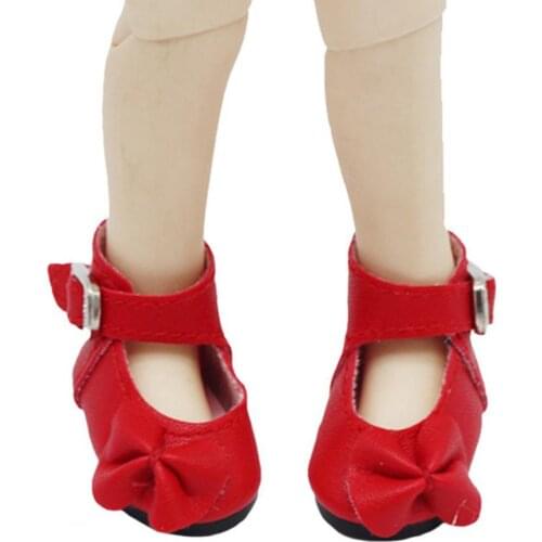 Wear-resistant 1 Pair Easy-cleaning Bow Knot Girls Doll Shoes Decorative Doll Shoes Mini for Entertainment