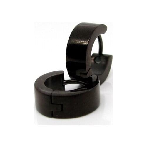 1 pair mens earrings ear plugs for men stainless steel size 4x12mm hoop earrings 316L stainless steel