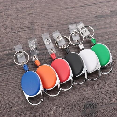 1Pcs Unisex Retractable Reel Pull Keychain ID Badge Lanyard Name Tag Key Card Holder Belt Clip Durable Key Ring Bag Chain Clip