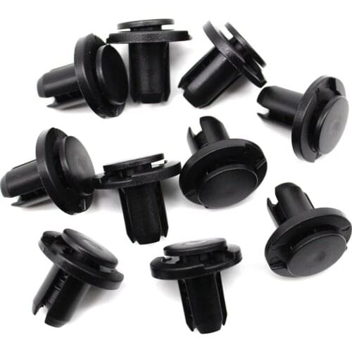 10Pcs Fit Black Nylon Fastener Clips Bumper Grill Grills Fender For Honda 91503-S0K-A01 Civic Accord