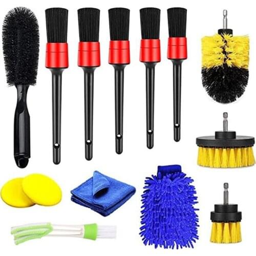 14Pcs Car Cleaning Brush Set,Professional Car Cleaning Kit, Car Cleaning Brushes,Car Interior Cleaning Kit, Wheel Brush