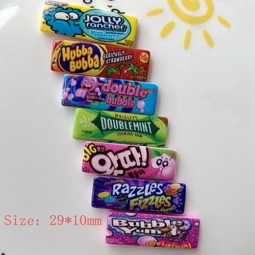 20Pcs Simulation Chewing Bubble Gum Flatback Resin Cabochon Kawaii Fake Food Scrapbooking Craft DIY Hair Accessories Decoration
