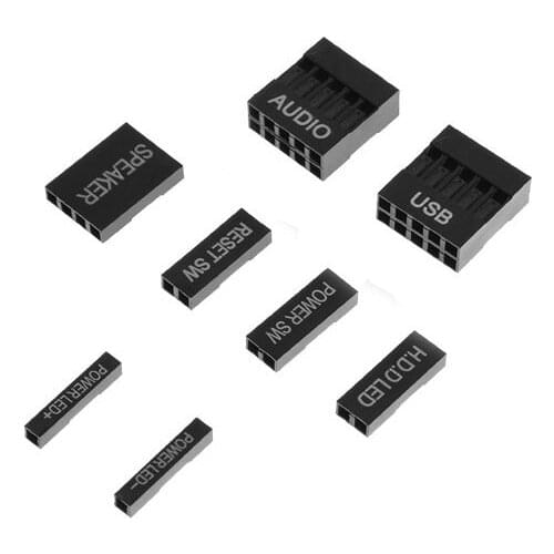Angitu 2.54mm Dupont Audio, USB, +P, -P, Reset, Power SW, HDD LED, Speaker Connector/Housing 1000pcs/lot