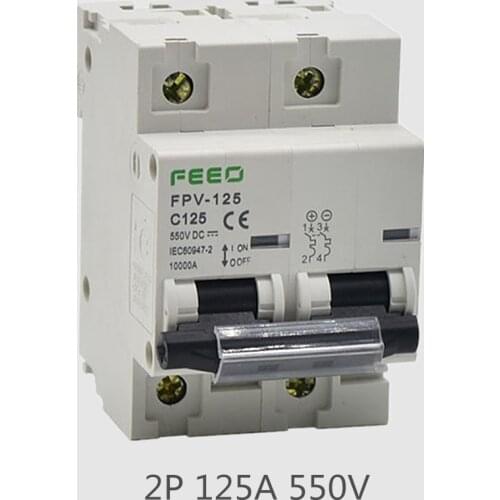 DC Circuit Breaker 2P 125A DC 550V PV Solar System CE Certificate
