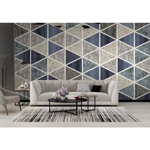 Bacal papel de pared 3D Custom wallpaper fashion 3d photo mural Black geometric abstract gray triangles background wallpaper