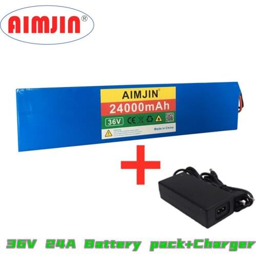 Battery Pack 10S3P 36V 24000mAh High Power Battery Pack for Electric Scooter, Electric Bike Battery BMS +Charger
