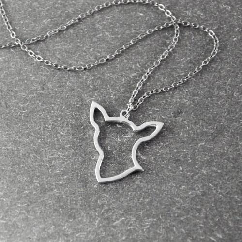 Chihuahua necklace, Chihuahua pendant, animal necklace ,alloy dog necklace , pet memorial gift , dog pendant