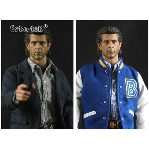 Estartek 1:6 RM014 /015 Mel Gibson Blue Embroidered Leather Jacket Suit for 12inch Phicen Tbleague Jiaoudoll Ation Figure DIY