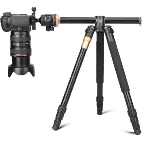 Q999H Horizontal Tripod Professional Camera Flat Tripod 61" Portable Compact Flexible Tripod for Canon Nikon Sony DSLR Cameras