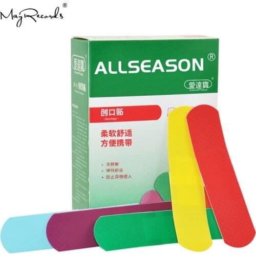 Hot Sale Free Shipping 150PCs/3Boxes Waterproof 1.9cmX7.6cm Colorful Adhesive Bandages Band aid First aid kit Survival Household