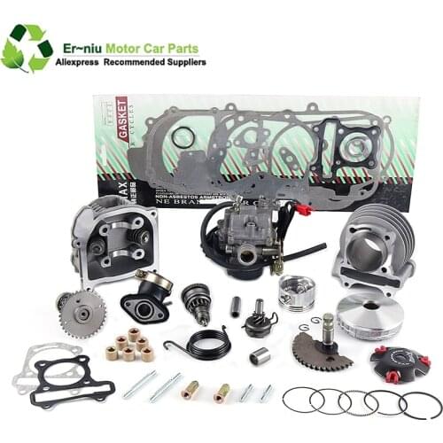 GY6 50 80 100 39mm 47mm 50mm 139qmb 139qma Cylinder Kit Head CVK Carburetor Intake Camshaft Variator Rollers Starter Gear Gasket