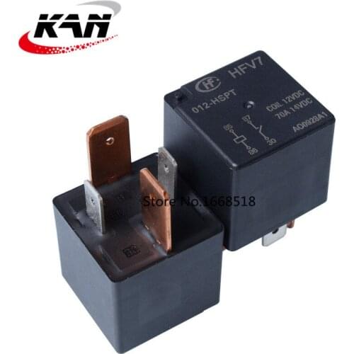 Free shipping lot (10 pieces/lot) HONG FA HF HFV7-012-HSPT 12VDC 4PINS 70A 14VDC Automotive Relay original New
