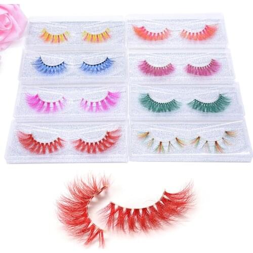Kekelala 3D Real Mink Colored False Eyelashes Dense Volume Dramatic Fluffy Artificial Rainbow Eye Lashes Vendor Fake Cilias