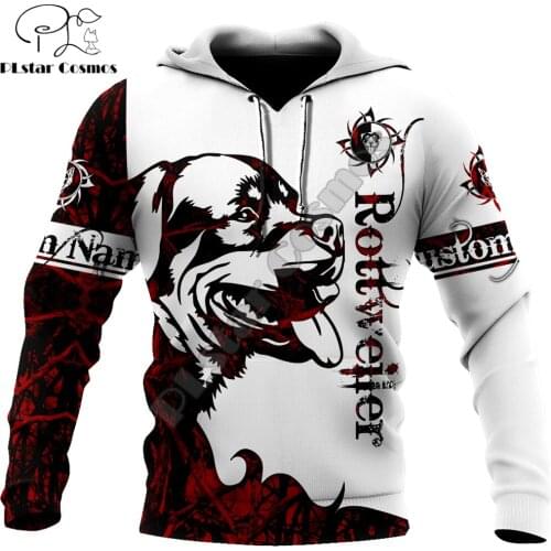 Beautiful Rottweiler red Tattoo 3D Printed Unisex Deluxe Hoodie Sweatshirt Zip Pullover Casual Tracksuit sudadera hombre DW0334