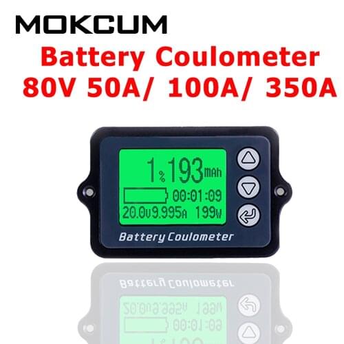 TK15 80V 350A 100A Coulomb Meter battery tester Battery Capacity tester Coulometer Power Level Display Lithium Battery Indicator