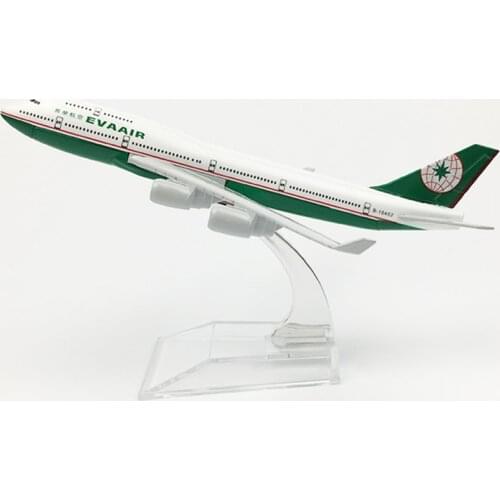 16CM 1:400 Scale Boeing B747 EVA Air Airways Metal Alloy Model Plane Aircraft Model Toys Airplanes Kids Gift Collectible