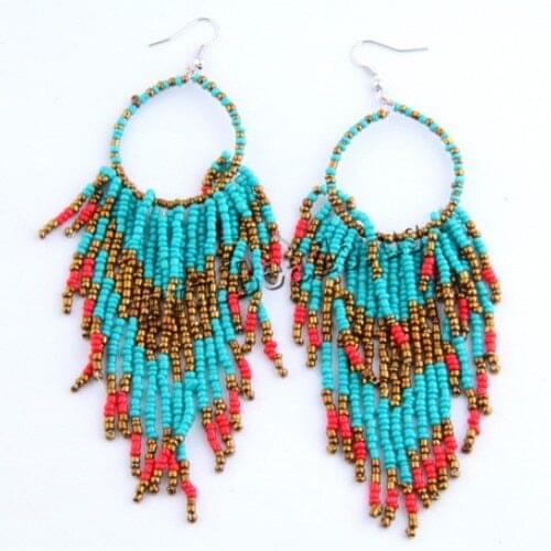 Fashion jewelry Statement Earring Drop Earring Bohemian style Glass Seed Beads earings for women pendientes more colors