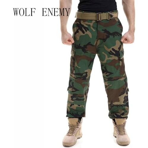 Men Camouflage Pants Military Combat Cargo Pants Swat Outdoors Male Tactical Camo Climbing Camping Pants XS-XXL Plus Size