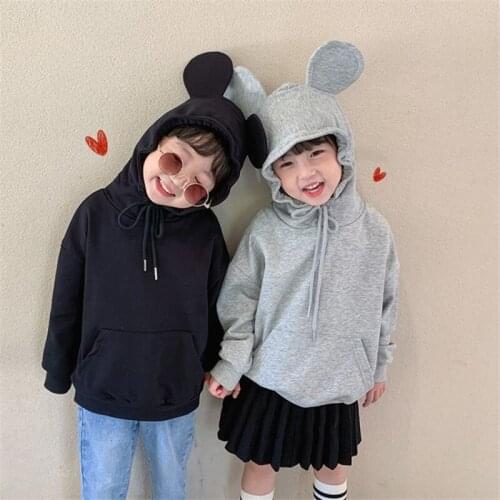 New Girls Babys Coat Jacket Outwear Hooded 2021 Fashion Black Grey Spring Autumn Zipper Cardigan Childrens Clothing