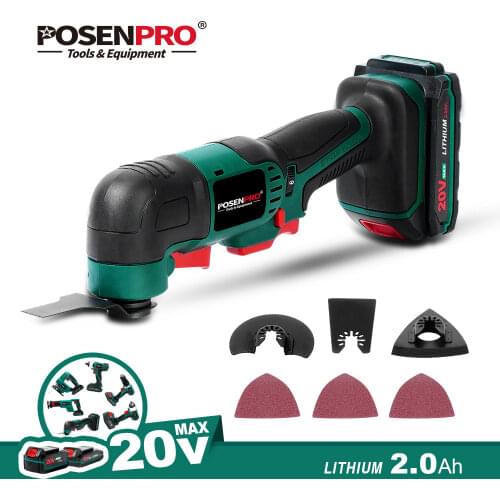 Oscillating Tool 20V 2.0Ah Battery Multi-function Tool Variable Speed Cordless Electric Trimmer Saw Renovation Tool