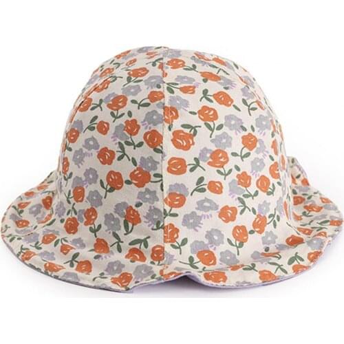 Fisherman Hat Petal Brim Sun Protection Cotton Baby Bucket Hat for Outdoor