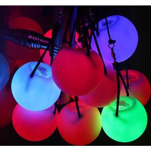 2 pieces = 1 pair belly dance balls RGB glow LED POI thrown balls for belly dance hand props stage performance accessories