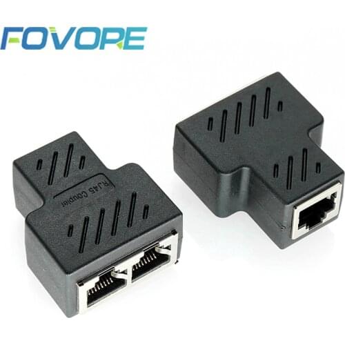 1 To 2 Ways LAN Ethernet Network Cable RJ45 Female Splitter Connector Adapter For Laptop Docking Stations