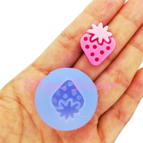 SYL169 21.7mm X 17.6mm Strawberry Silicone Mold Jewelry Making Fondant Cake Decoration Candy Resin Clay DIY Earrings Necklace