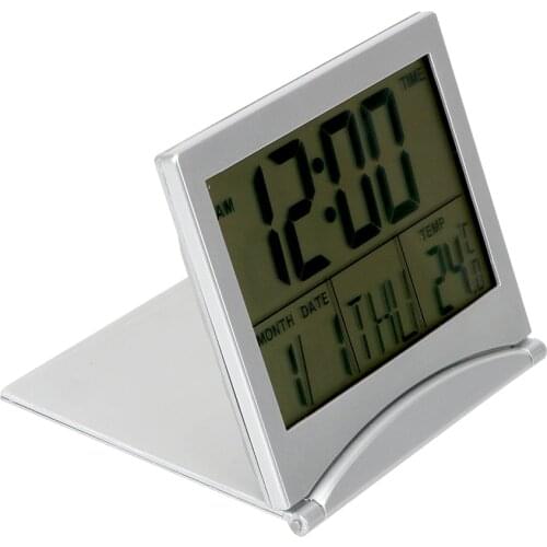 Time Date Temperature Timer Foldable Desk Clock Alarm Clock LCD Digital Electronic Clocks Home Decor