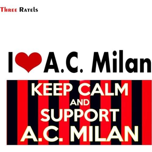 Three ratels FTC-830# 16X12CM A.C Milan I love A.C. Sticker decal For Car Laptop Luggage Skateboard Motorcycle Decal