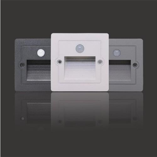 3W Sensor LED Outdoor Light Waterproof Recessed Night Lamp for Step Corner Corridor Stair Square Exterior Wall Smart Lighting