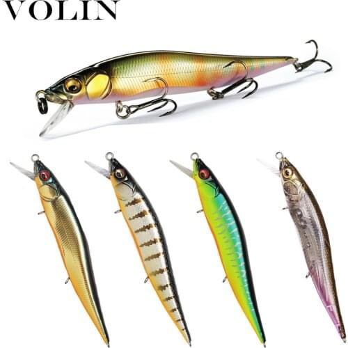 Volin 2021 1pc NEW Wobbler Minnow Fishing Lure Bass Baits 98mm 10.5g with 3 Fishing Hooks Fishing Tackle Lure