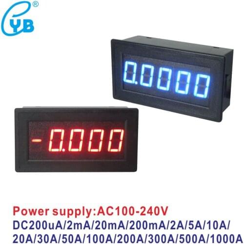 YB5145B LED Digital Ammeter AC 220V 240V Power Supply Current Meter Amp panel meter 100uA 200uA 2mA 200mA 10A 30A 50A 100A 500A