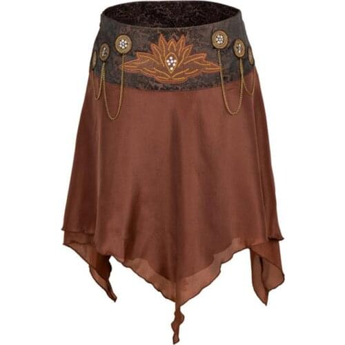 Cosplaydiy Women High Waist Steampunk Skirt Girls Retro Halloween Dress Cosplay Costume Ball Gown Custom Made Party