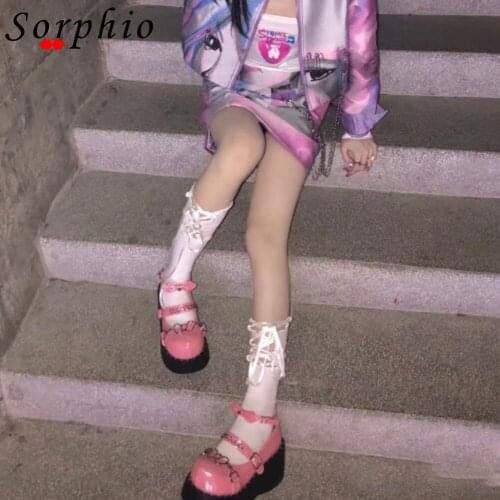 New Arrival Spring Summer Platform Wedges Pums For Women Girl Marry Jane Shoes Buckle Metal Chain Japanese Korean Sweet Cute