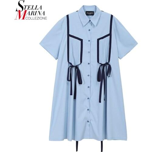 Plus Size Woman Summer Straight Midi Shirt Dress With Tape Lapel Short-Sleeve Girls Unique Style Casual Robe Femme Style 8454